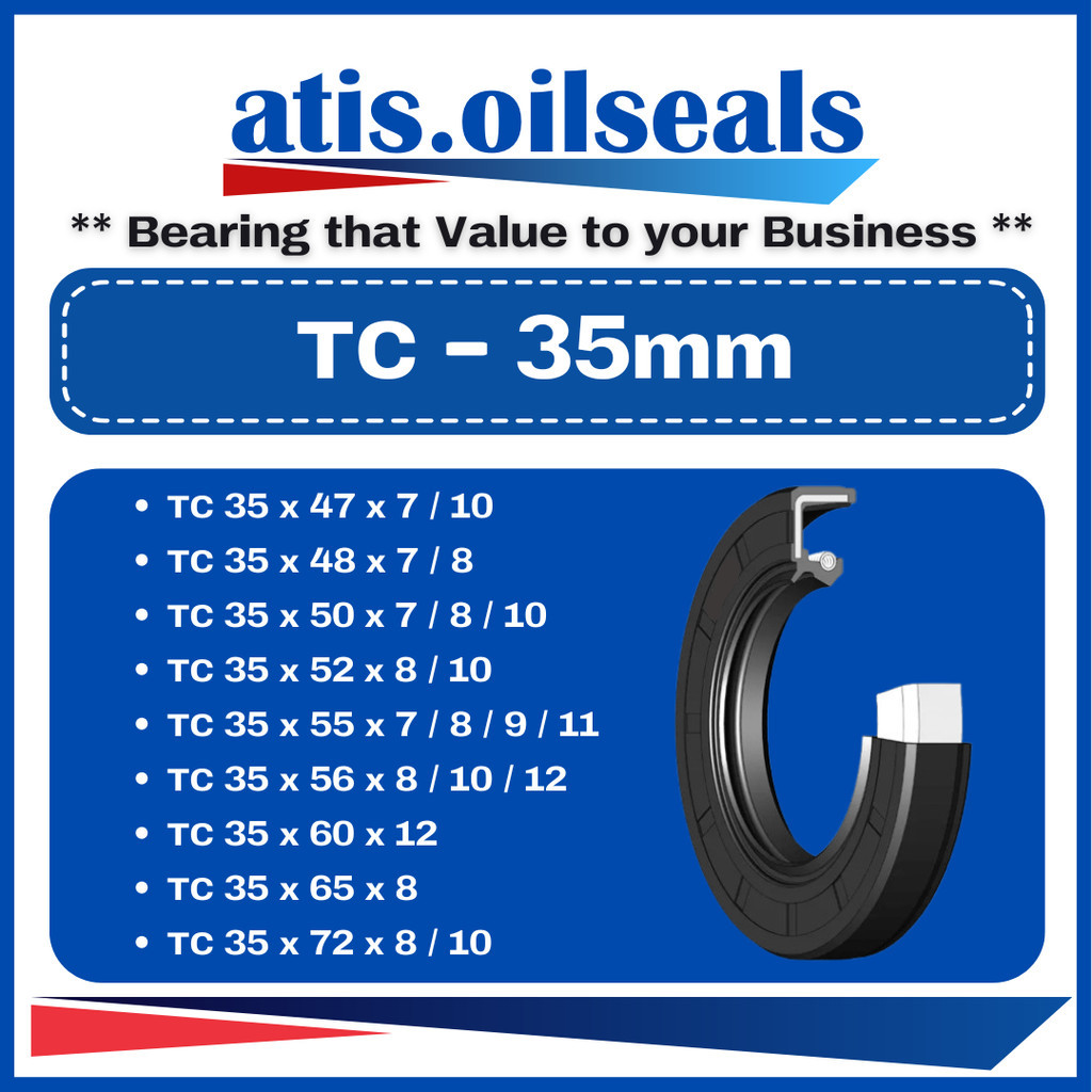TC 35 ( ID ) ซีลน้ํามัน ( TC 35 x 42/45/46/47/48/50/52/55/56/60/62/65/72/80 x 7/8/10/11/12 ) - TC OI