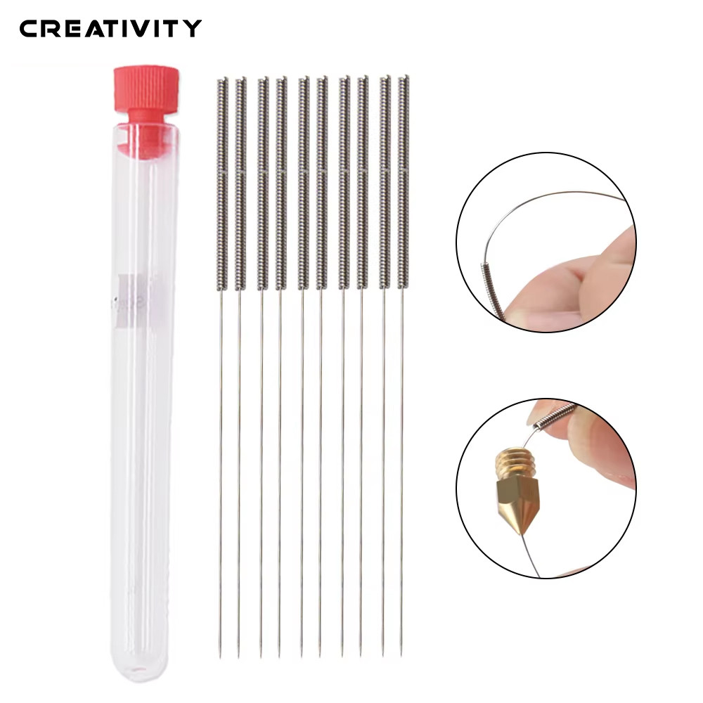 10pcs 3D Printer Nozzle Cleaning Kit 0.2-0.4mm Stainless Steel Nozzle Cleaning Needles 3D Printer No