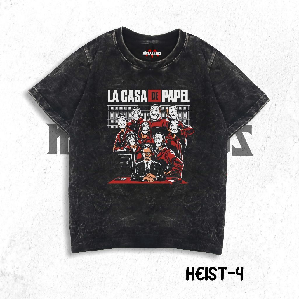 Money Heist Kids เสื้อยืดล้างเสื้อยืด Unisex HEIST 1-19