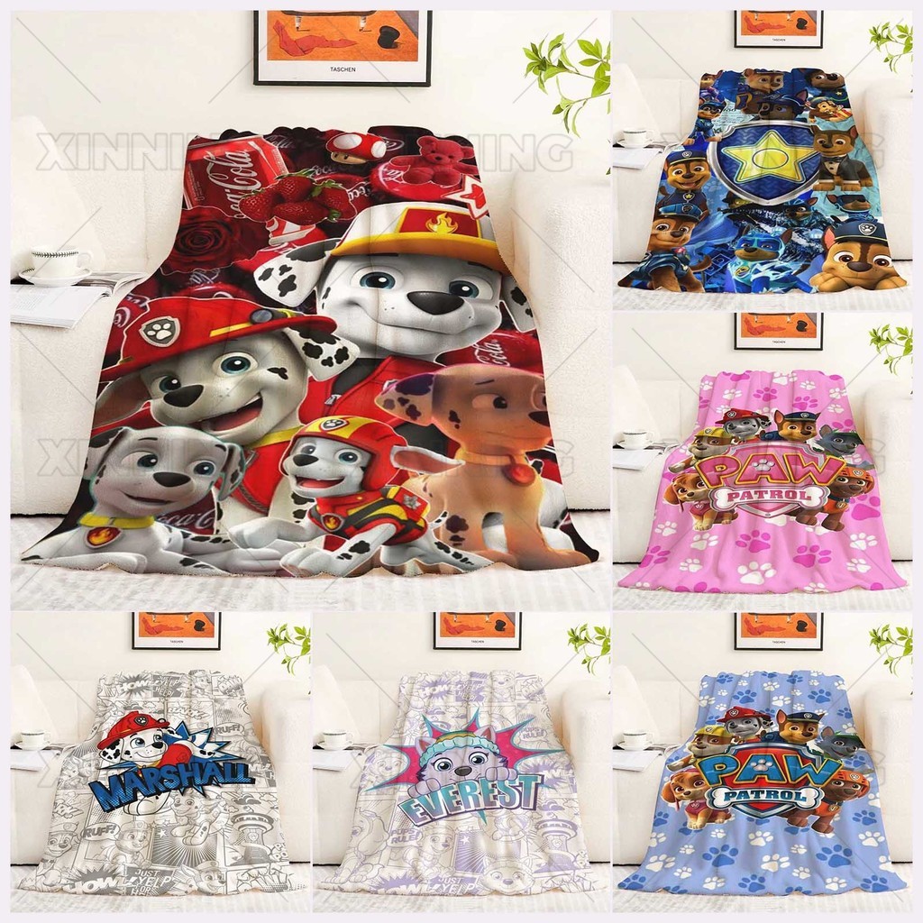 PAW Patrol ผ้าห่มสักหลาดอบอุ่นสําหรับเด็ก AntiPilling ผ้า Cozy โยนสําหรับภาพยนตร์ Night Travel และ C