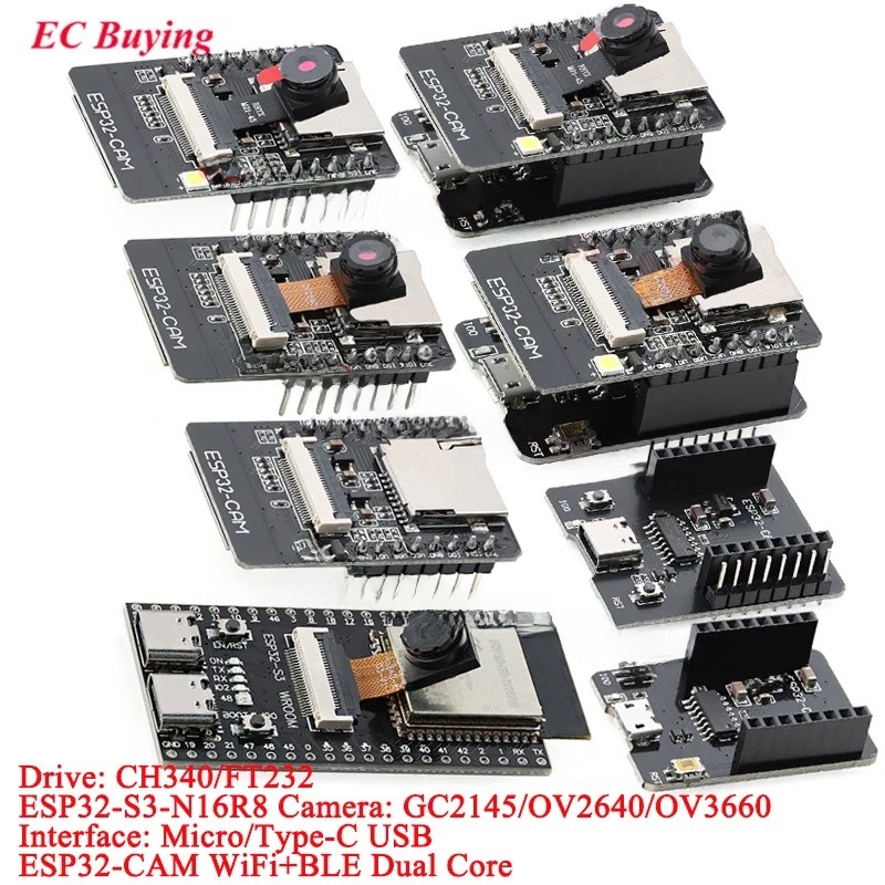 ESP32-CAM-MB ESP32 Serial to WiFi BLE Type-C MICRO กล้องโมดูล Development Board CH340 FT232 GC2145 O