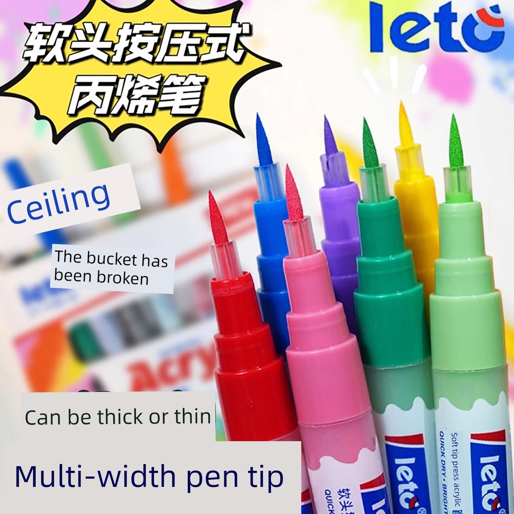 ปากกาสีน้ำ Monami acrylic marker Lotto ปากกามาร์กเกอร์อะคริลิคหัวนิ่มปากกาอะคริลิคหัวบาง24สี diy นัก