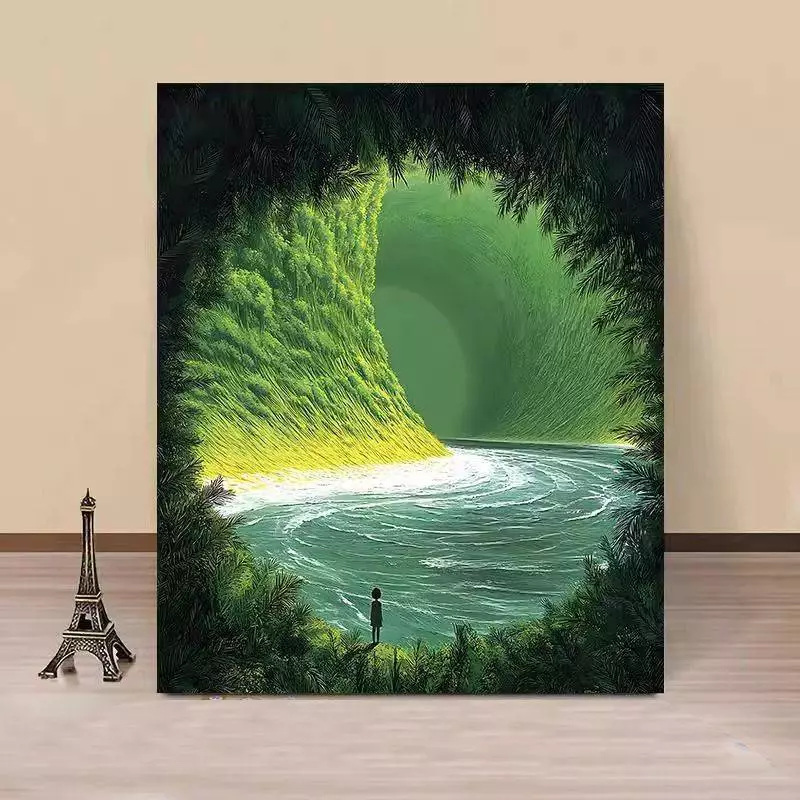 ภาพวาดผ้าใบ ทิวทัศน์ ฮายาโอะ มิยาซากิ ตกแต่งบ้าน thumbnail 4