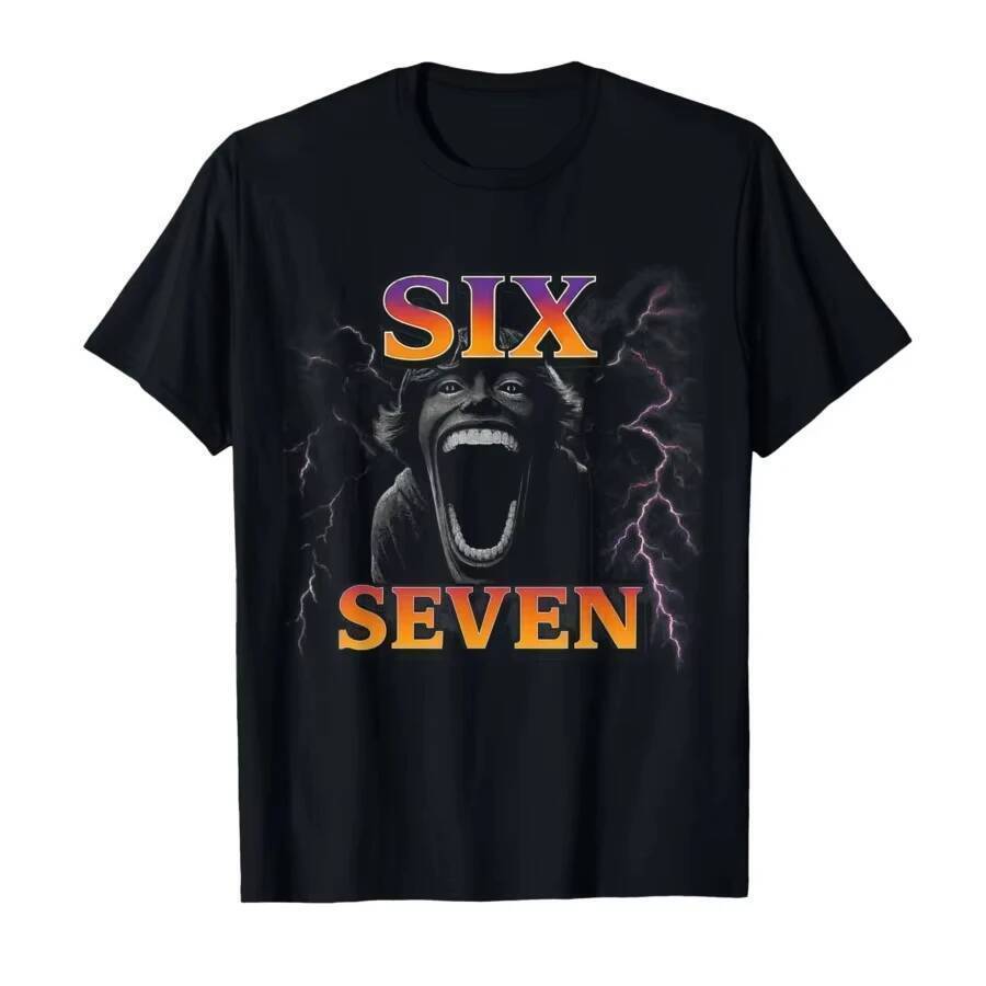 67 Six Seven Bootleg 6 7 Meme Design ตลก 6 7 เสื้อยืดผ้าฝ้าย 100% T เสื้อแขนสั้น