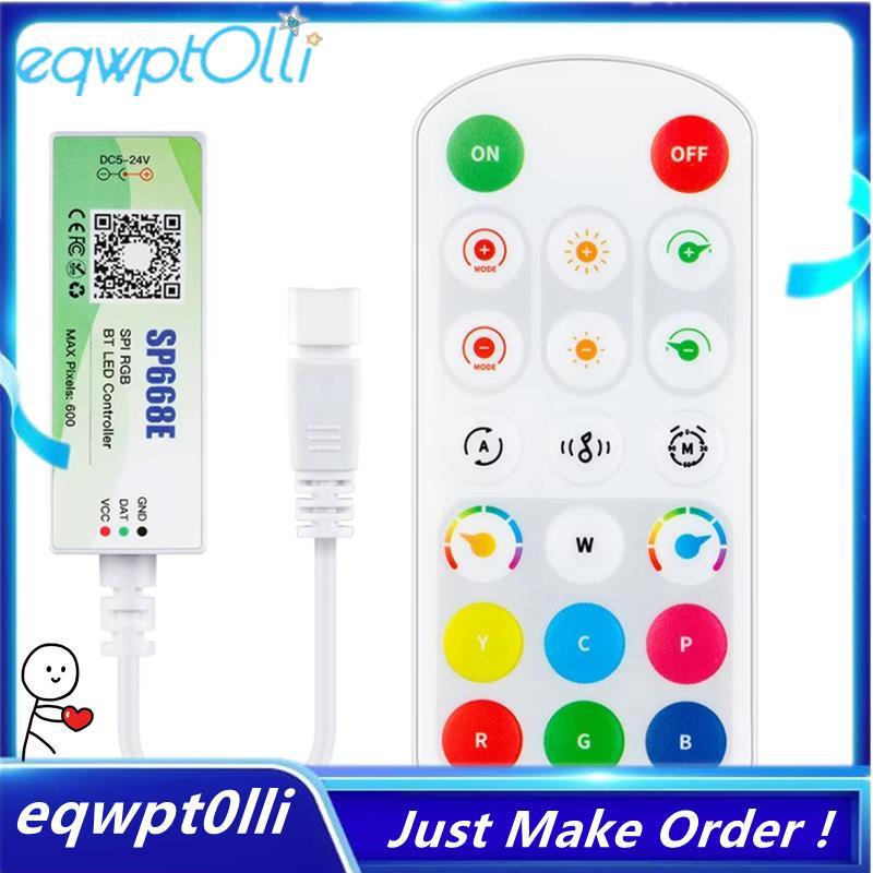 ^eQQ^SP668E สําหรับ WS2811 สําหรับ WS2812B SPI RGB LED Controller 600 IC BT APP 2.4G ระยะไกลสําหรับ 