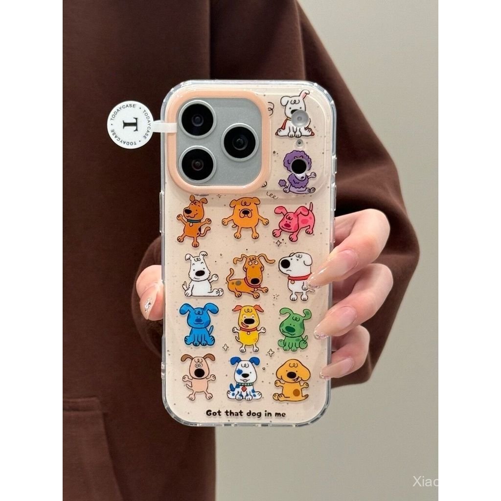 เคสโทรศัพท์โทรศัพท์ เหมาะสําหรับ iPhone 11 12 13 14 15 16 17 Pro max Plus Air สีสัน Expression Puppy