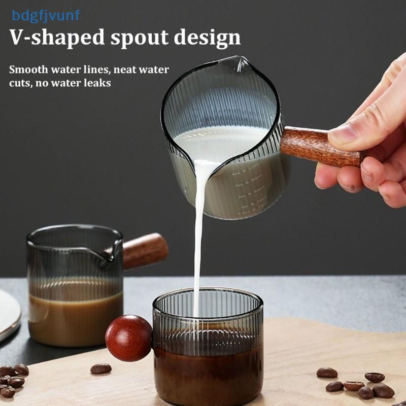 BDGF 120ml Espresso Shot แก้วไม้ Handle Single Double ปากกาแฟถ้วยตวง Dual Scale แก้ว TH
