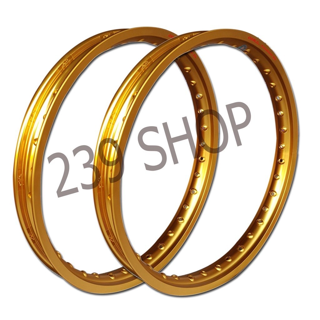 วงล้อ ล้อ17 ล้อโลขอบ17 COM ดาว PRO แท้ ขนาด 1.40 ขอบ 17 สีทอง 1 คู่ สำหรับรถจักรยานยนต์ทั่วไป 239 SH