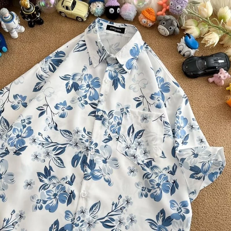 MSMS เสื้อเชิ้ตลายดอก แขนสั้น ผ้าเรยอน ทรงหลวม thumbnail 10