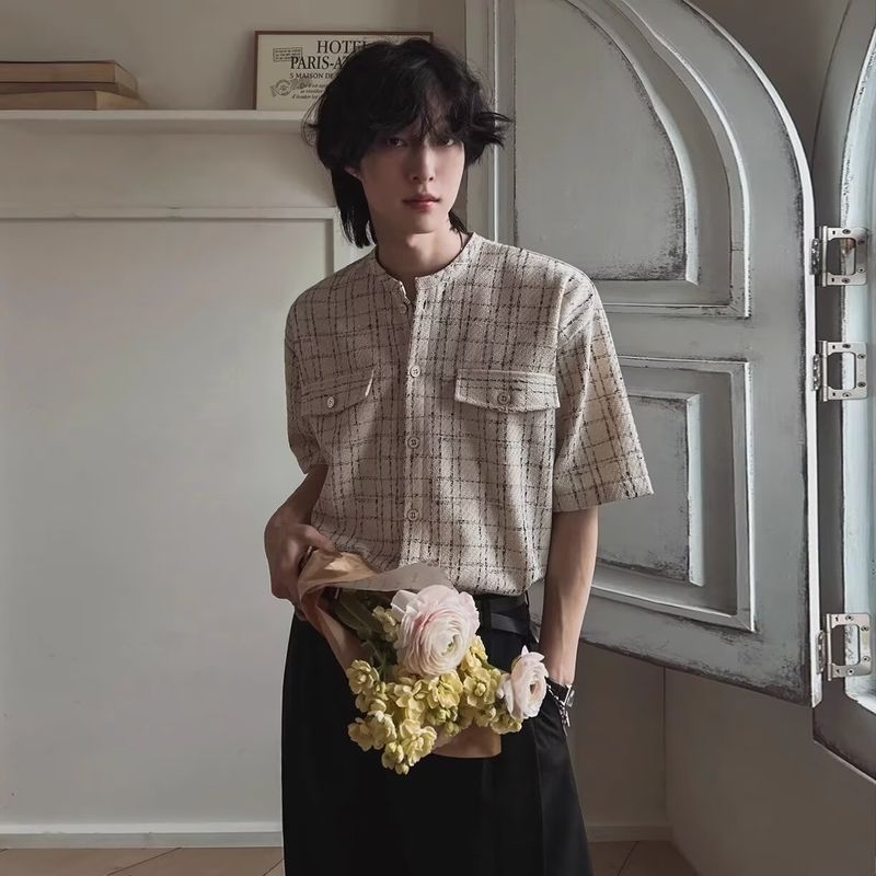 SEACHENIC เสื้อแขนสั้นผู้ชาย ลายสก๊อต Tweed สไตล์แฟชั่น ราคา ถูกที่สุด ดีลบีเคเค แกลเลอรีภาพที่ 2