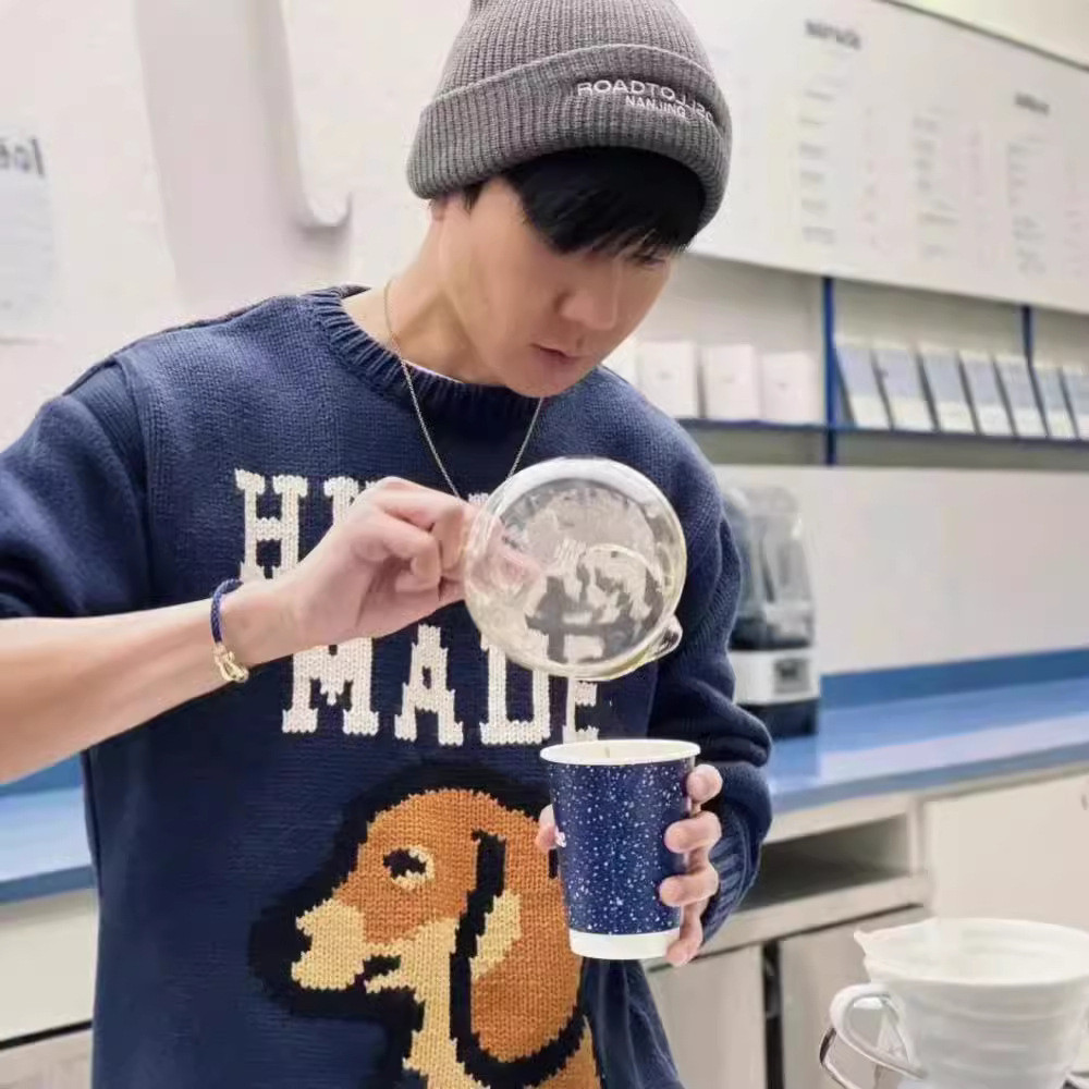 HUMAN MADE Dog เสื้อกันหนาวแขนยาวหลวมผู้ชาย