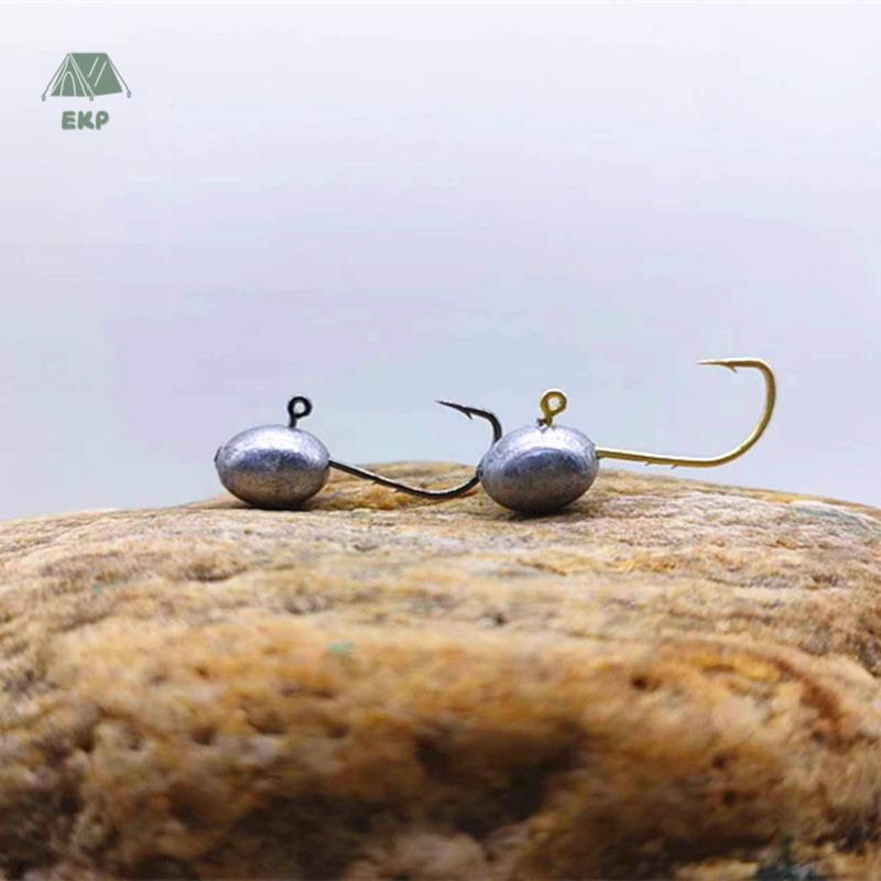 [EKP] 10/20 ชิ้น Jig Head Hook 2.5g 3.5g 4.5g 6.5g มุมความแข็งแรงสูง Sharp Root Barbed Gear Lure Fis