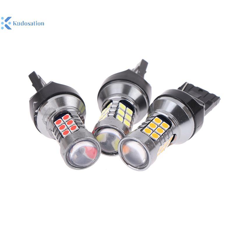 Kudosion 1 PC T20 LED 7440 7443 Led WY21W W21W หลอดไฟ LED รถหลอดไฟ LED สัญญาณโคมไฟ T20 27SMD 3030 สํ