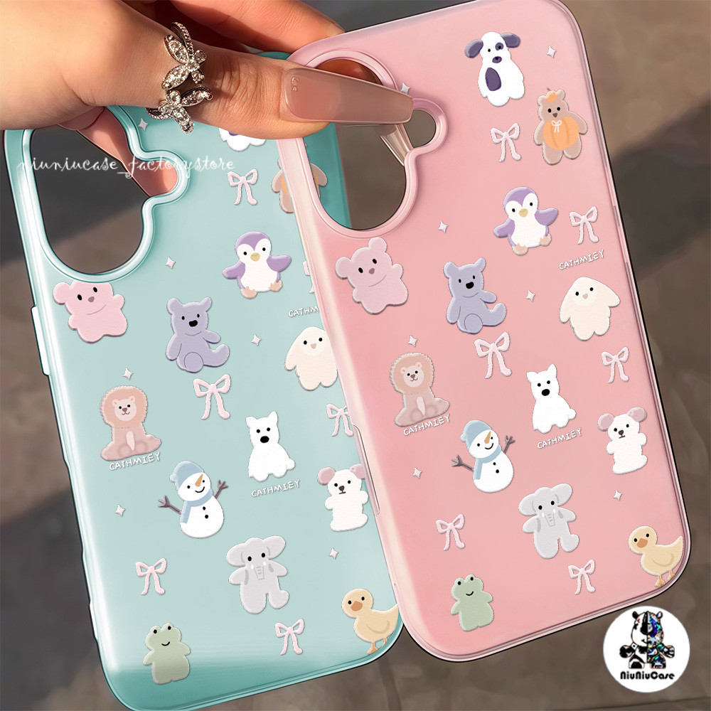 สัตว์น่ารัก For Redmi 12C 13 10 12 13C 14C A5 9 15C 9C 9A 10A 10C Note 13 9 14 11 12 9s Pro Max Poco C75 C71 2 ใน 1 เคส
