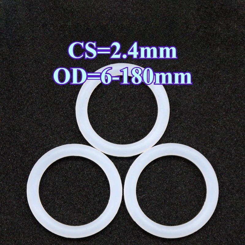 ปะเก็นโอริง CS2.4mm*OD6-180mm O-ring แหวนซีลซิลิโคนสีขาวซีลเกรดอาหารแหวนยางกันน้ําปะเก็นยืดหยุ่น[12wwg-FC] - รูปที่ 7