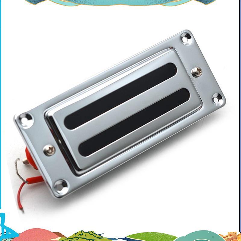 2 สาย 68X29MM มินิกีตาร์ไฟฟ้า Humbucker รถกระบะกรอบโลหะสําหรับ LP กีตาร์ Chrome, คอ