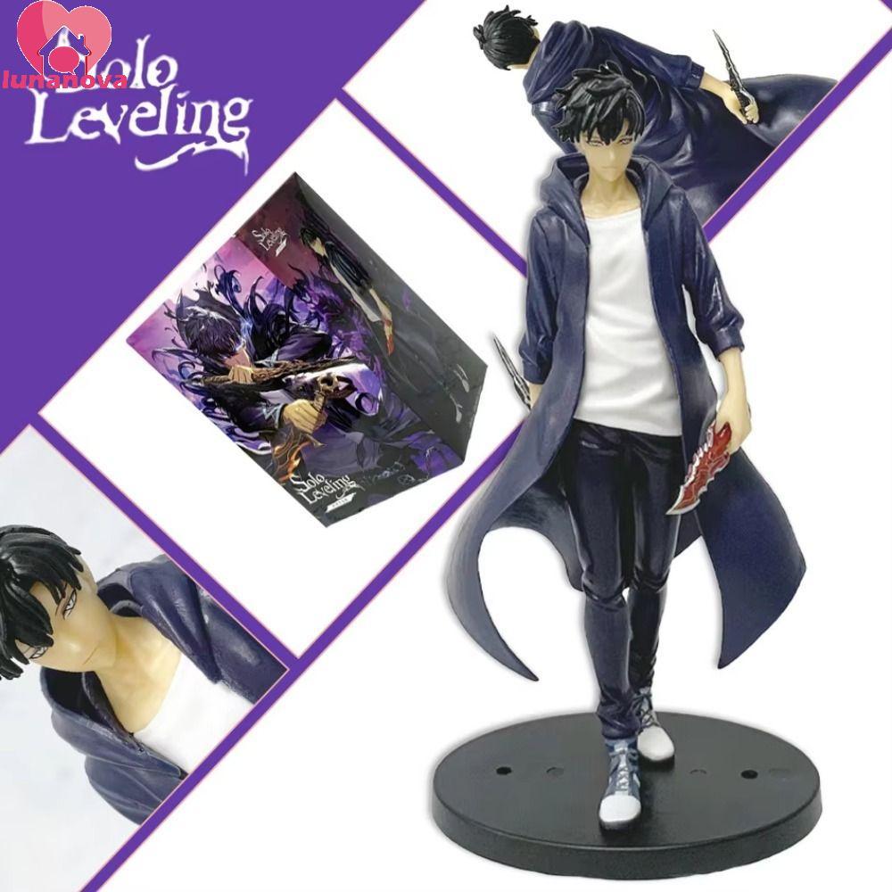 LUNANOVA Solo Leveling Figure, Anime Merchanting Posture Sung Jinwoo Action Figure, แฟนของขวัญตุ๊กตา