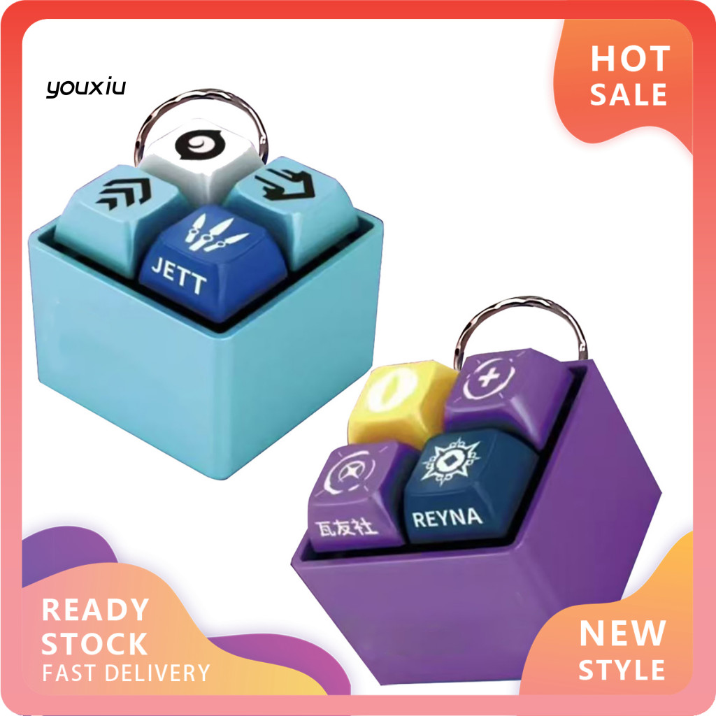 YX Stress Relief Keyboard Toy Game-themed Fidget Keyboard 1 หรือ 2 ชิ้น 4 คีย์ Fidget คีย์บอร์ดของเล่นเสียงและแสง Led แบบพกพาความเครียดบรรเทาพวงกุญแจความวิตกกังวลสําหรับเด็ก