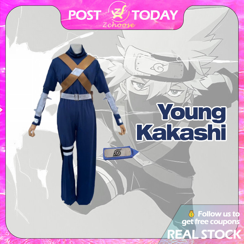 🥷🇹🇭[พร้อมส่ง]🇹🇭 ชุดคอสเพลย์ Naruto Kakashi Hatake เวอร์ชันวัยเด็ก ชุดอนิเมะ C-Cosplay เซตครบ
