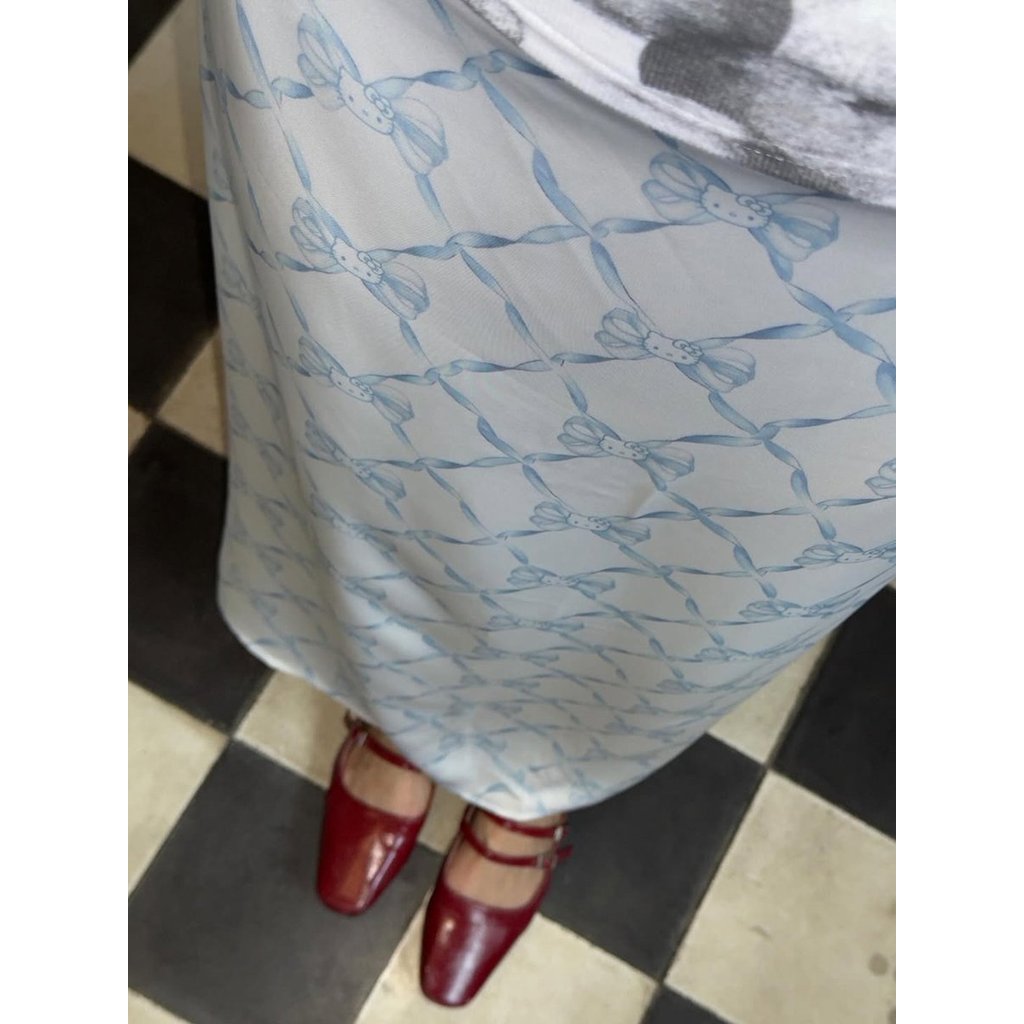 [Pomelo] Pomelo. ♥ Hello Kitty กระโปรงพิมพ์ลายโบว์ / Pomelo. ♥ Hello Kitty Bow Print Skirt