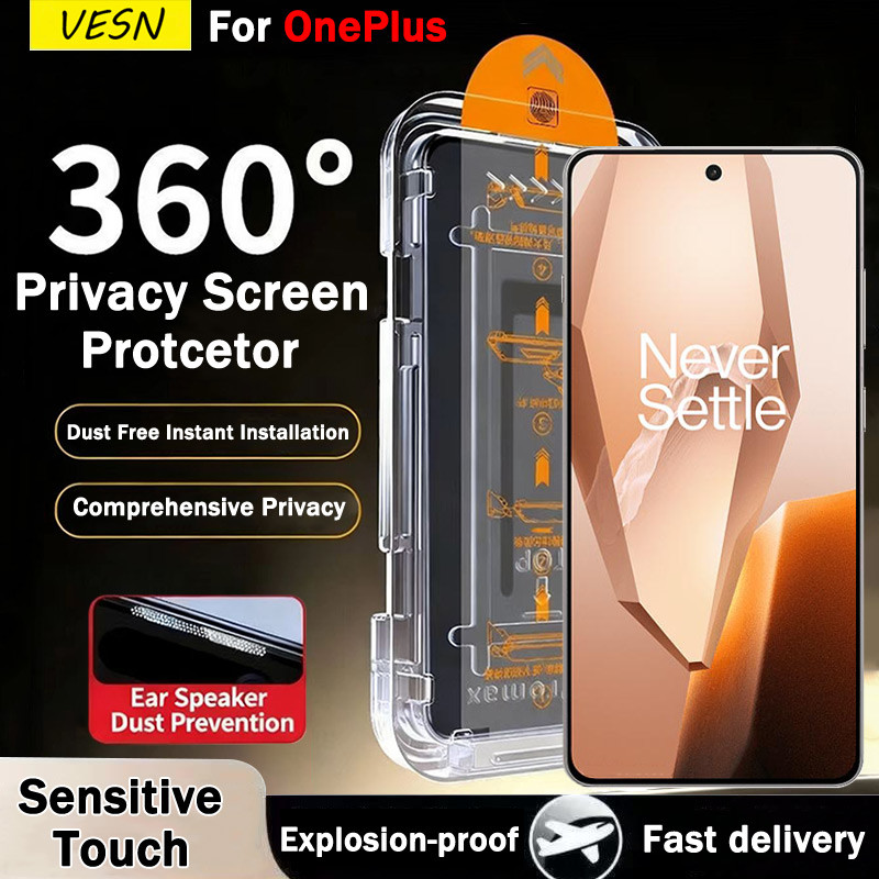 การติดตั้งฟรีฝุ่นความเป็นส่วนตัวฟิล์มแก้วนิรภัยสำหรับ OnePlus 13R 13T 10R 9 9R 9RT 8T 7 7T 6T ACE 5 