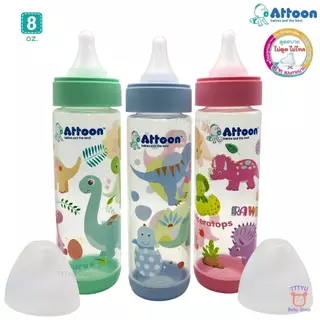 Attoon ขวดนมคอแคบ 5 ,8 ออนซ์ แพ็ค 3 ขวด พร้อมจุกไม่ดูดไม่ไหล รุ่น Color Slim TTTYU Baby Shop