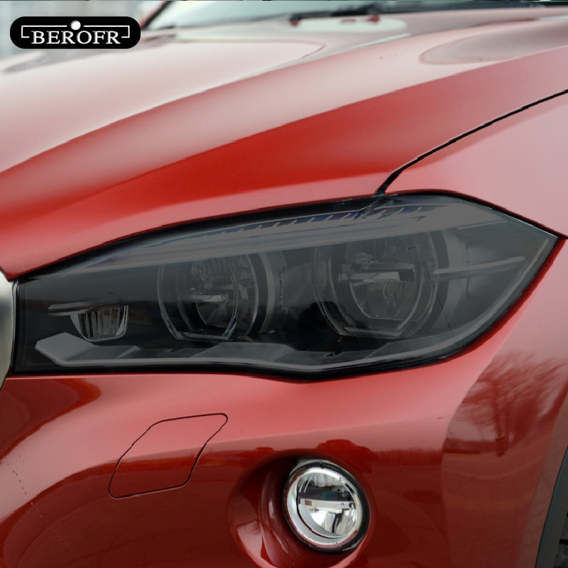 2 ชิ้นสําหรับ BMW X6 E71 F16 M F86 G06 ไฟหน้ารถสีดําป้องกันฟิล์มไวนิลป้องกันโปร่งใส TPU สติกเกอร์อุป
