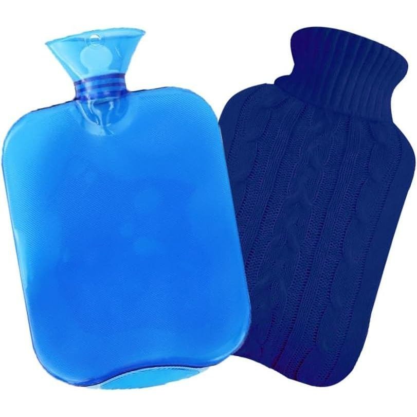 Hot Water Bottle with Knitted Cover,2L Hot Water Bag,Hand Warmer Bag,Hot and Cold Therapies for Sore
