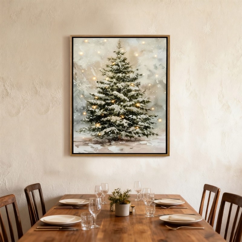 XY Old Christmas Tree Wall Art พร้อม LED Radiances สําหรับวันหยุด Home Deck ผ้าใบเป็นมิตรกับสิ่งแวดล