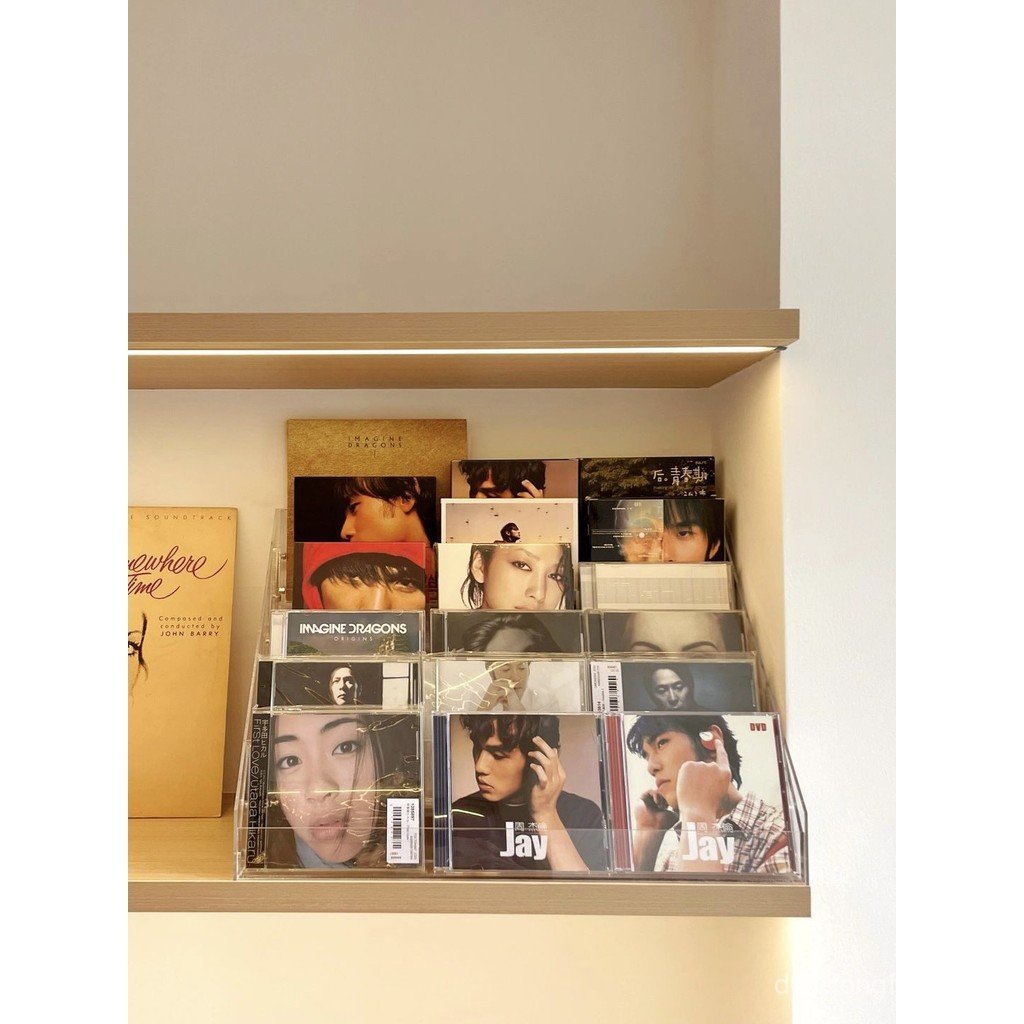 Cd Rack อะคริลิค Stepped Display Rack cd Rack Tape cd Collection Display Rack กล่องเก็บอัลบั้ม