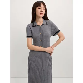 [Pomelo] เดรสคอปกโปโลกระโปรงพลีท / Pleated Polo Dress