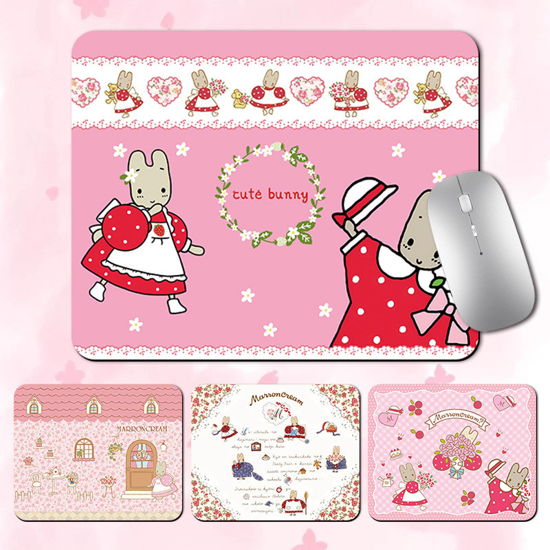 MARRON CREAM แผ่นรองเมาส์น่ารักกระต่ายจัสมินสํานักงานโต๊ะศึกษา Pad มูลค่าสูง Anti-slip Wrist Pad แผ่นรองเมาส์