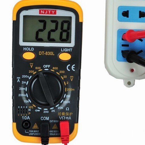 แบบพกพาของแท้ดิจิตอล DT830L มัลติมิเตอร์ขนาดเล็ก/Burn-Proof 830C มัลติมิเตอร์แบบจอแสดงผลดิจิตอล Tian