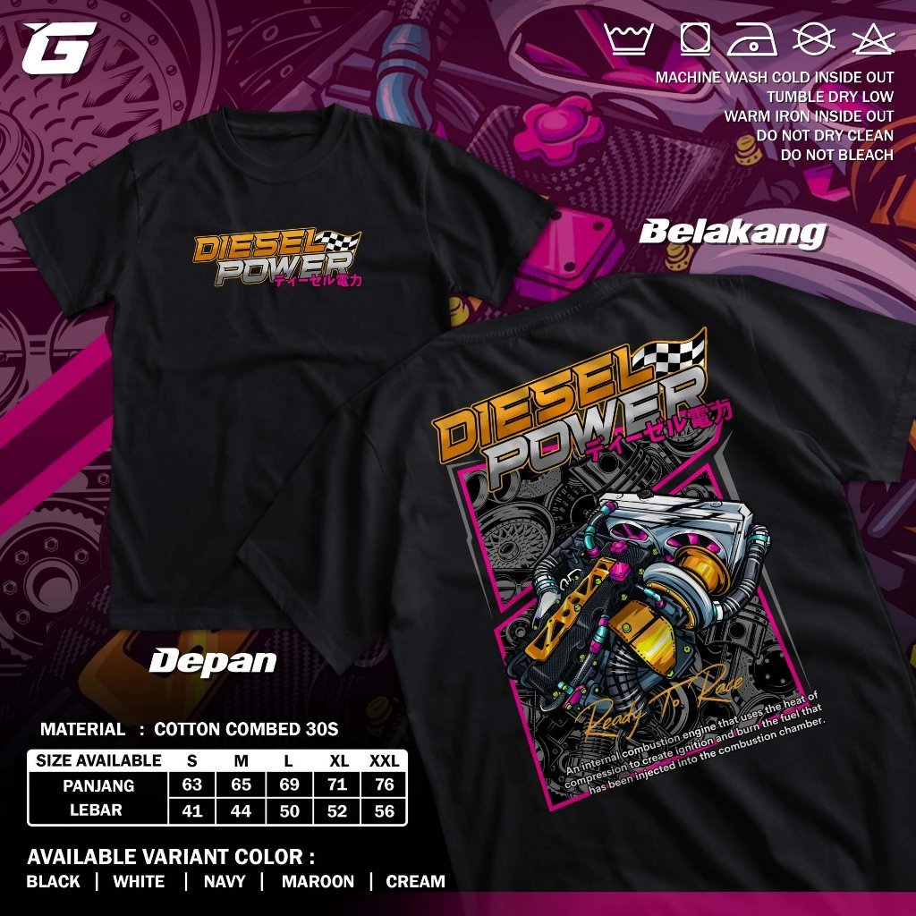 Diesel Power Turbo เสื้อยืด Ready To Race Diesel Gank Racing เสื้อ Diesel Genk เสื้อยืดรถยนต์ Innova