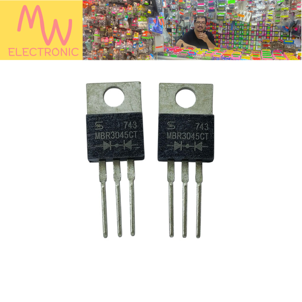 Diode MBR3045CT (ราคาต่อ 1ชิ้น)➡️ Schottky Diode 30A 45V TO-220 3ขา มีสินค้าพร้อมส่งในไทย