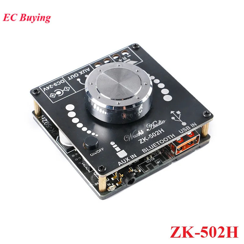 ZK-502H HIFI บลูทูธ 5.0 TPA3116D2 ดิจิตอลเครื่องขยายเสียง 50WX2 สเตอริโอ AMP โฮมเธียเตอร์ AUX USB