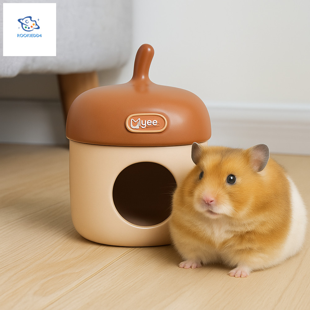ROOKIEDD4 Acorn กรงตะเกียบหนูแฮมสเตอร์, น่ารักตกแต่งเซรามิค Nest Dodge House, หนูอุปกรณ์เสริม Coolin