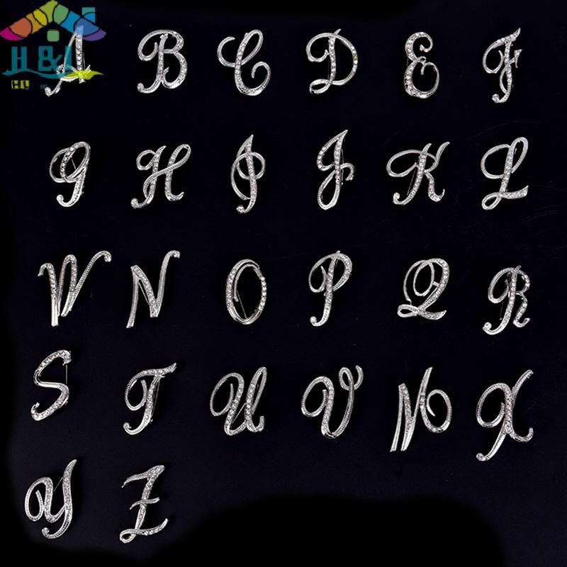 เข็มกลัดคริสตัล Swarovski ขนาด 26 ตัวอักษรสำหรับผู้หญิง พร้อมสร้อยคอและกระเช้าดอกไม้ เพอร์เฟคสำหรับโ