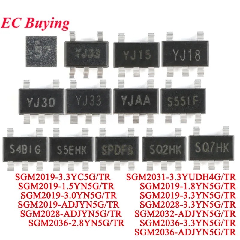 100 ชิ้น/5 ชิ้น SGM2019 SGM2036 SGM2028 SGM2031 SGM2032 YJ33 YJ15 YJ18 YJ30 S55IF S4BIG SOT23-5 ต่ํา