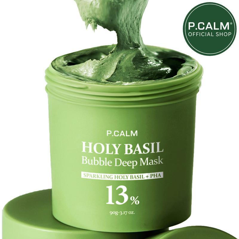 [P.CALM Official] Holy Basil Bubble Deep Mask 13% – สูตร K-Beauty Clay Bubble Mask with Sparkling Ho