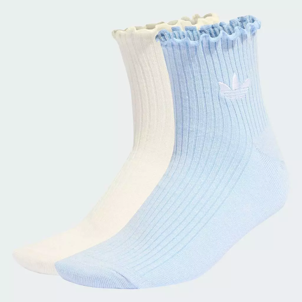 adidas ไลฟ์สไตล์ ถุงเท้าความยาวสี่ส่วนแต่งระบาย Unisex สีน้ำเงิน KD8368
