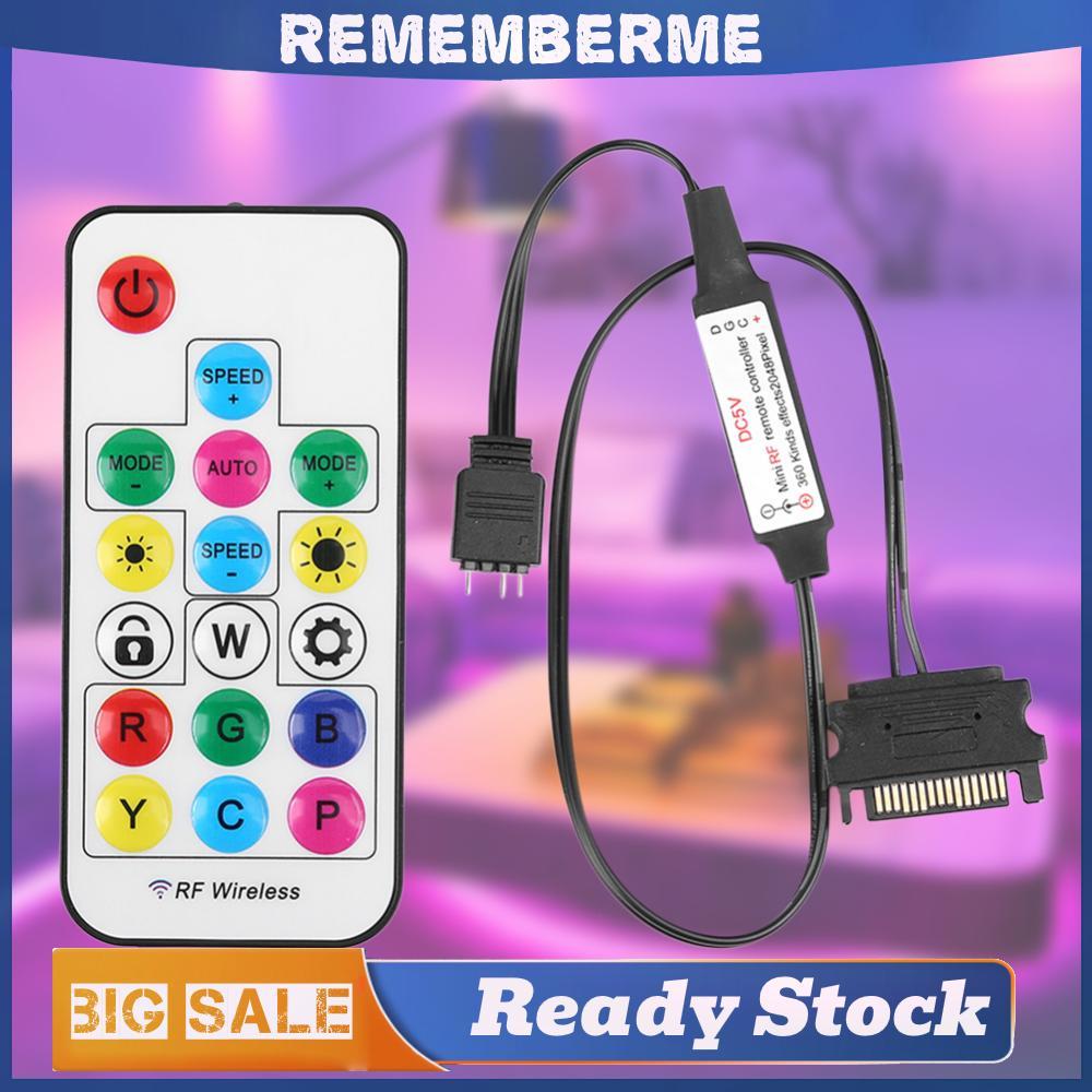 ตัวควบคุมแถบไฟ 5V 3 พินเป็น SATA 4Pin 2.4G RGB LED Controller สําหรับเคสพีซี