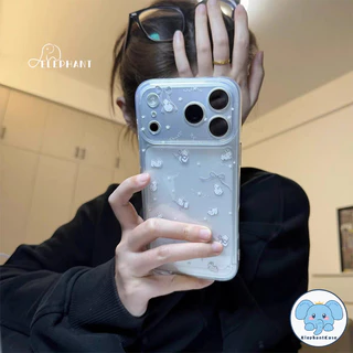 สำหรับIPhone 16 17 15 13 11 air 12 14 Pro Max X XR XS Max 14 7 16 15 8 Plus SE โรแมนติกสตาร์ กระต่ายโบว์ เคสใส