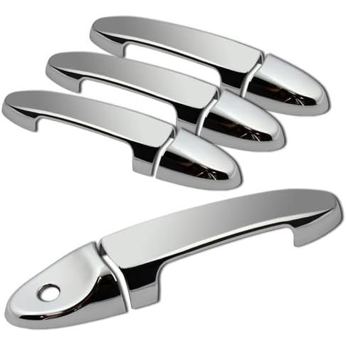 กระจก Chrome กาว ABS มือจับประตูหมวก 8 ชิ้นใช้งานร่วมกับ 2001-2012 Ford Escape & ใช้งานร่วมกับ 2008-