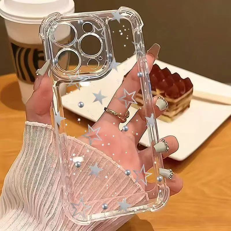 เคสโทรศัพท์ลายจุดดาวสำหรับ iPhone 11/13/12/14 Plus, 16 Pro, 17 Max, 8/7 Plus, X/XR นุ่ม ทนทานต่อการตก ZTSJFSTKK0293