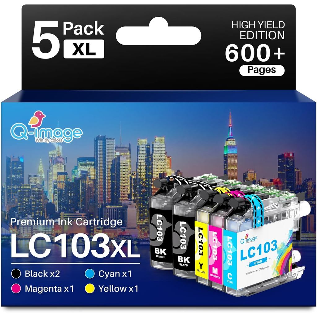 LC103XL LC103 ตลับหมึกผลผลิตสูงสําหรับ Brother LC103 XL LC101 ทํางานร่วมกับ Brother MFC-J870DW MFC-J
