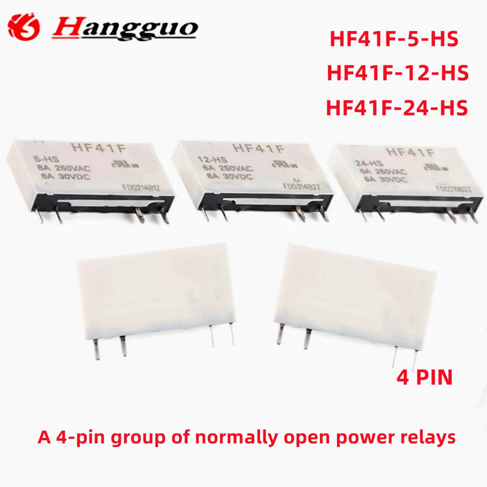 10 ชิ้น/Batch HF41F-24-ZS HF41F-12-ZS HF41F-5-ZS 5PIN HF41F-5-HS HF41F-12-HS HF41F-24-HS 4PIN Power 
