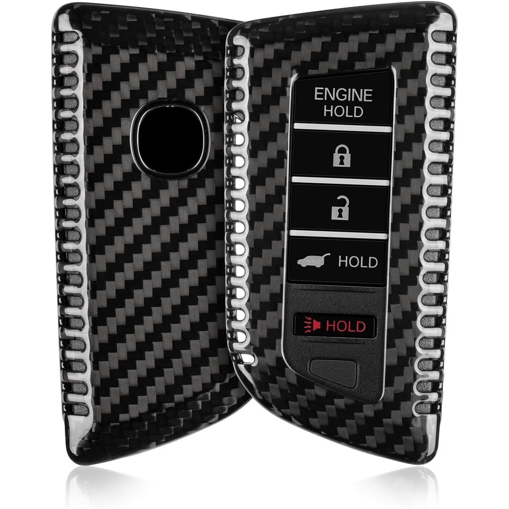 T-carbon Key Fob ฝาครอบเหมาะกับ Acura MDX 2025 5 ปุ่มอุปกรณ์เสริม,จริงคาร์บอนไฟเบอร์ Key Fob กรณีพวง