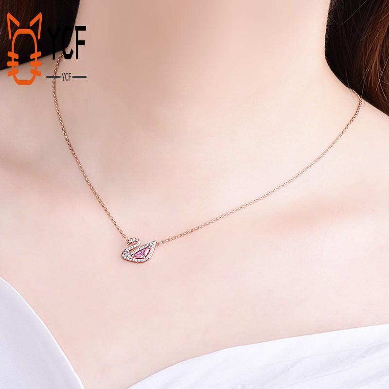 สร้อยคอหงส์กับ Swarovski Element Devil Eye - เครื่องประดับสมาร์ทที่หรูหรา