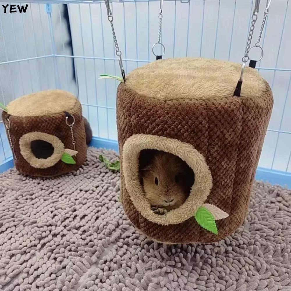 YEW บ้านสัตว์เลี้ยง, สัตว์ขนาดเล็ก Guinea Pig Ferret Tree Stump Shape Hammock, Squirrel Rabbit Winte